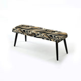 Mocha Zebra Stripes Striped Pattern - Upholstered Modern Bench