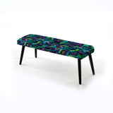 Green And Purple Groovy Grid Adventure" Upholstered Geometric Bench - Modern Bench