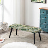 Bamboo Whispers Tropical Pattern - Upholstered Cottage Bench