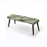 Bamboo Whispers Tropical Pattern - Upholstered Cottage Bench