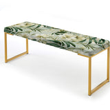 Bamboo Whispers Tropical Pattern - Upholstered Cottage Bench