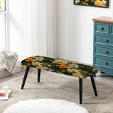 Mango Bloom Tropical Pattern - Upholstered Beachy Bench