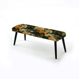 Mango Bloom Tropical Pattern - Upholstered Beachy Bench
