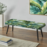 Palm Mirage Tropical Pattern - Upholstered Beachy Bench