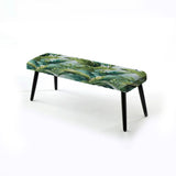 Palm Mirage Tropical Pattern - Upholstered Beachy Bench