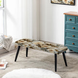 Ethereal Rococo Flourish Victorian Pattern II" Upholstered Floral Bench - Traditional Bench