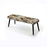 Ethereal Rococo Flourish Victorian Pattern II" Upholstered Floral Bench - Traditional Bench