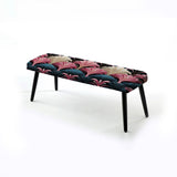 Damask Pink And Blue Art Deco Pattern - Upholstered Bohemian Bench