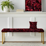 Royal Red  Garden Grace - Upholstered Cottage Bench
