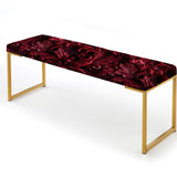 Royal Red  Garden Grace - Upholstered Cottage Bench