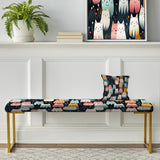 Cute Cat Animal For Nursery - Upholstered Classic Bench