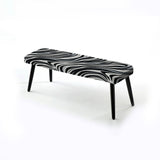 Black And White Zebra Stripes - Upholstered Eclectic Modern Bench