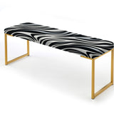 Black And White Zebra Stripes - Upholstered Eclectic Modern Bench