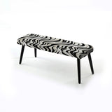Black Zebra Print Wallpaper - Upholstered Eclectic Modern Bench