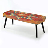 Moroccan Orange Tiles Collage I - Upholstered Bench