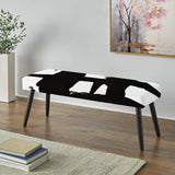 Black & White Crossing Paths II - Upholstered Bench
