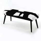 Black & White Crossing Paths II - Upholstered Bench