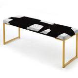 Black & White Crossing Paths II - Upholstered Bench