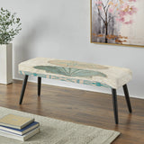 Seastar And Blue Sea Shell II - Upholstered Bench