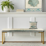 Seastar And Blue Sea Shell II - Upholstered Bench