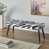 Zebra Striped - Upholstered Bench