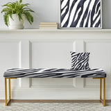 Zebra Striped - Upholstered Bench