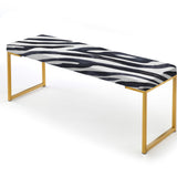 Zebra Striped - Upholstered Bench