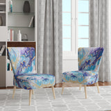 Turquoise And Purple Liquid Art V - Upholstered Accent Chair