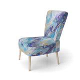 Turquoise And Purple Liquid Art V - Upholstered Accent Chair
