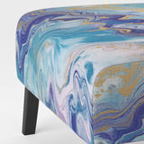 Turquoise And Purple Liquid Art V - Upholstered Accent Chair