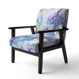 Turquoise And Purple Liquid Art V - Upholstered Accent Chair