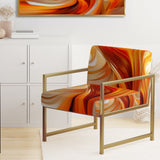 Orange Abstract Warm Fractal Design VII - Modern Accent Chair