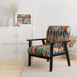Orange And Blue Botanical Symphony III - Upholstered Accent Chair