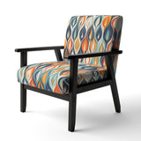 Orange And Blue Botanical Symphony III - Upholstered Accent Chair