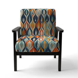 Orange And Blue Botanical Symphony III - Upholstered Accent Chair
