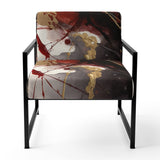 Gold and Red Fluid Fusion II - Modern Accent Chair