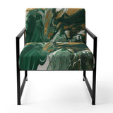 Green and Gold Liquid Magic I - Modern Accent Chair