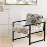 White Stained Glass Floral Floral Accent Chair