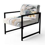 White Stained Glass Floral Floral Accent Chair