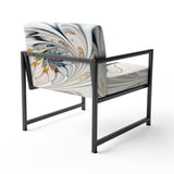 White Stained Glass Floral Floral Accent Chair