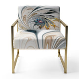 White Stained Glass Floral Floral Accent Chair