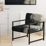 white and black Abstract split - Eclectic Modern Accent Chair