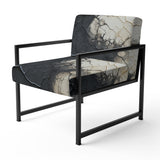 white and black Abstract split - Eclectic Modern Accent Chair