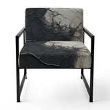 white and black Abstract split - Eclectic Modern Accent Chair