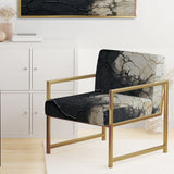 white and black Abstract split - Eclectic Modern Accent Chair