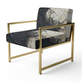 white and black Abstract split - Eclectic Modern Accent Chair