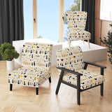 Minimalist Forest Animal Pattern - Farmhouse Accent Chair