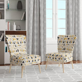 Minimalist Forest Animal Pattern - Farmhouse Accent Chair