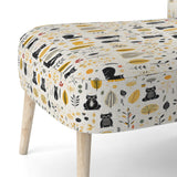 Minimalist Forest Animal Pattern - Farmhouse Accent Chair