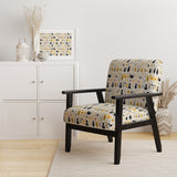 Minimalist Forest Animal Pattern - Farmhouse Accent Chair
